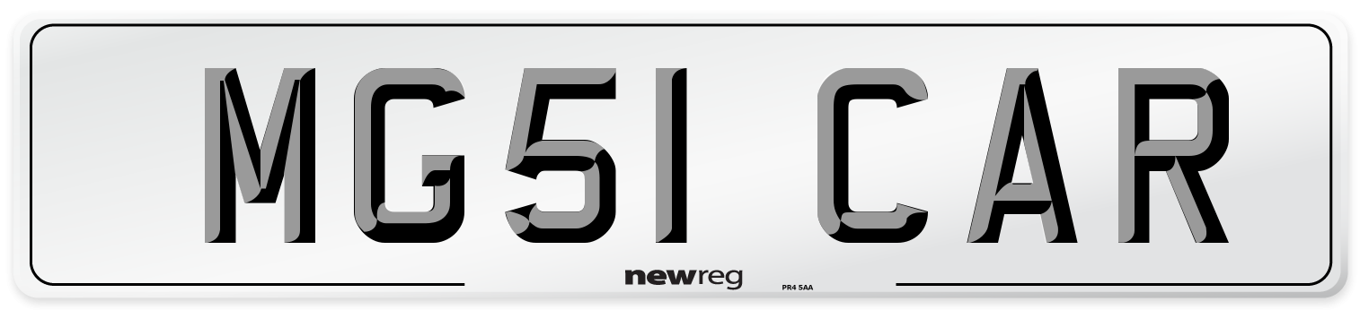 MG51 CAR Number Plate from New Reg